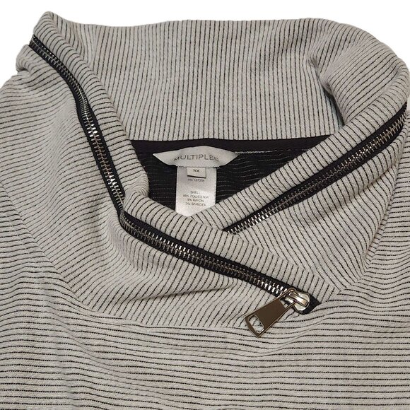 Multiples sweater Women's 3X Zipper mock neck 3/4 sleeve Low hem Winter - Picture 5 of 12